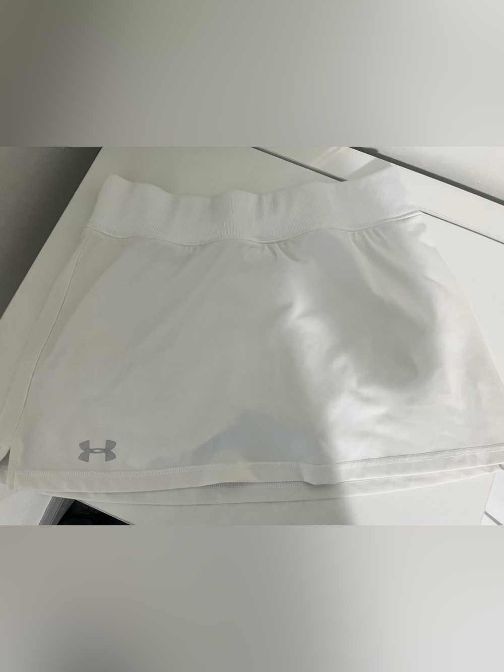Under Armour White HeatGear Athletic Top with Logo